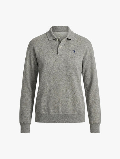 Polo-Collar Fleece Pullover